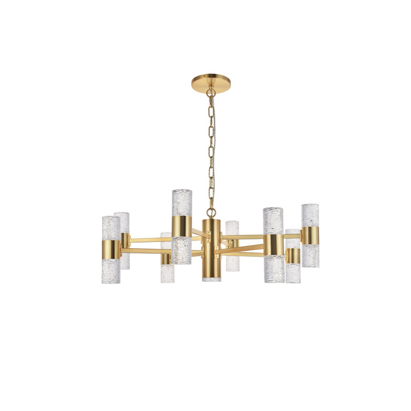 Lustre linéaire moderne à DEL 17 lumières Granados, Or