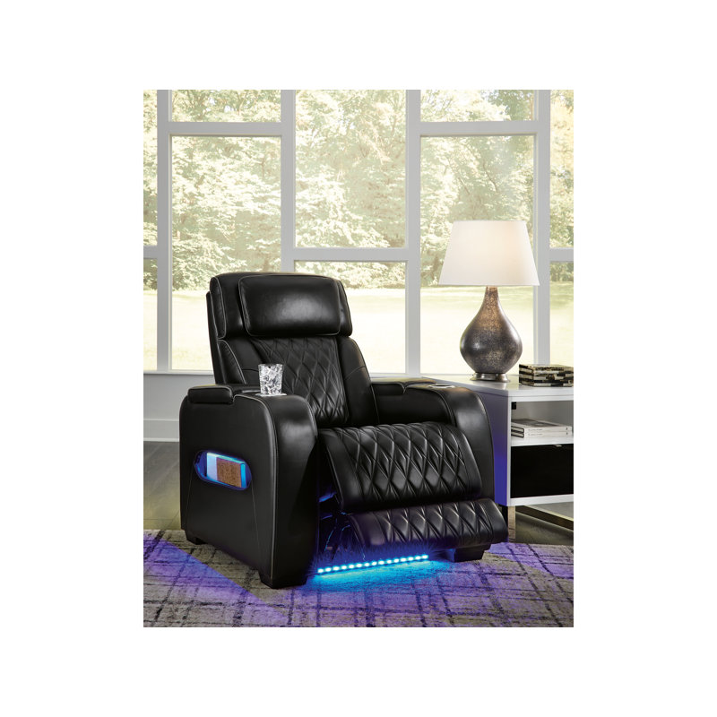 Fauteuil inclinable en cuir Boyington, Noir