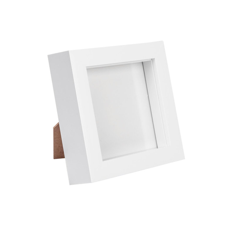 Nicola Spring - 3D Box Photo Frame - 4" x 4" - White