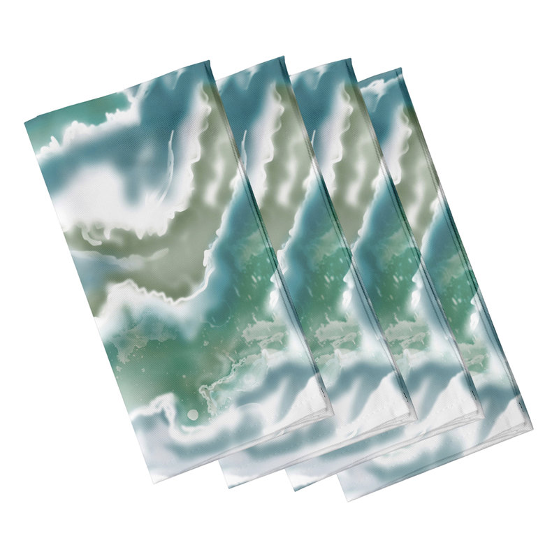 Lolo Polyester Abstract Square Napkin, Icicle