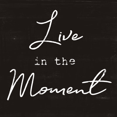 Live In The Moment Black - Wrapped Canvas Print