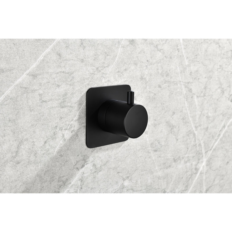 Master Shower Volume Control Valve - 2.2 In. Height, , Brass Body, Rust Proof, Matt Black 3.43 Width, Corrosion Resistance, Brass, Finish