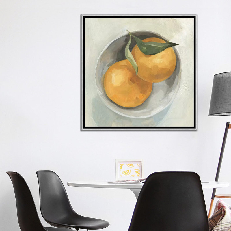 Fruit Bowl II - reproduction d'art murale - toile encadrée, Argent argent, H 37 po x l 37 po