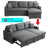 Cidalino 83" W Upholstered Sleeper Sofa with Storage Chaise and 2 Cup Holders-122444084