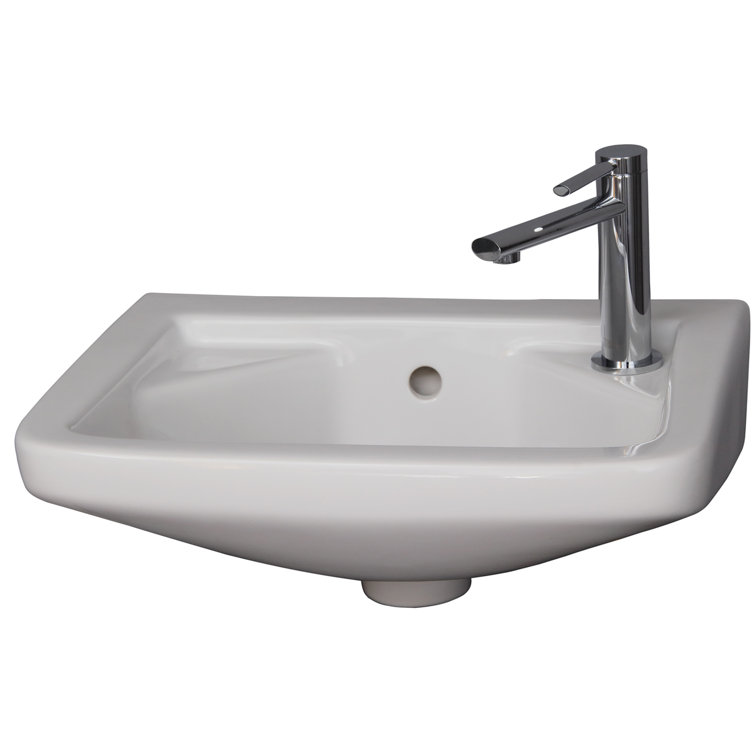 Barclay Mirna 14.5'' White Vitreous China Rectangular Bathroom Sink with Overflow