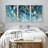 Grunge Abstract Paint Stroke Effect " Cerulean Cityscape " 3 - Pieces-98804205-98804206