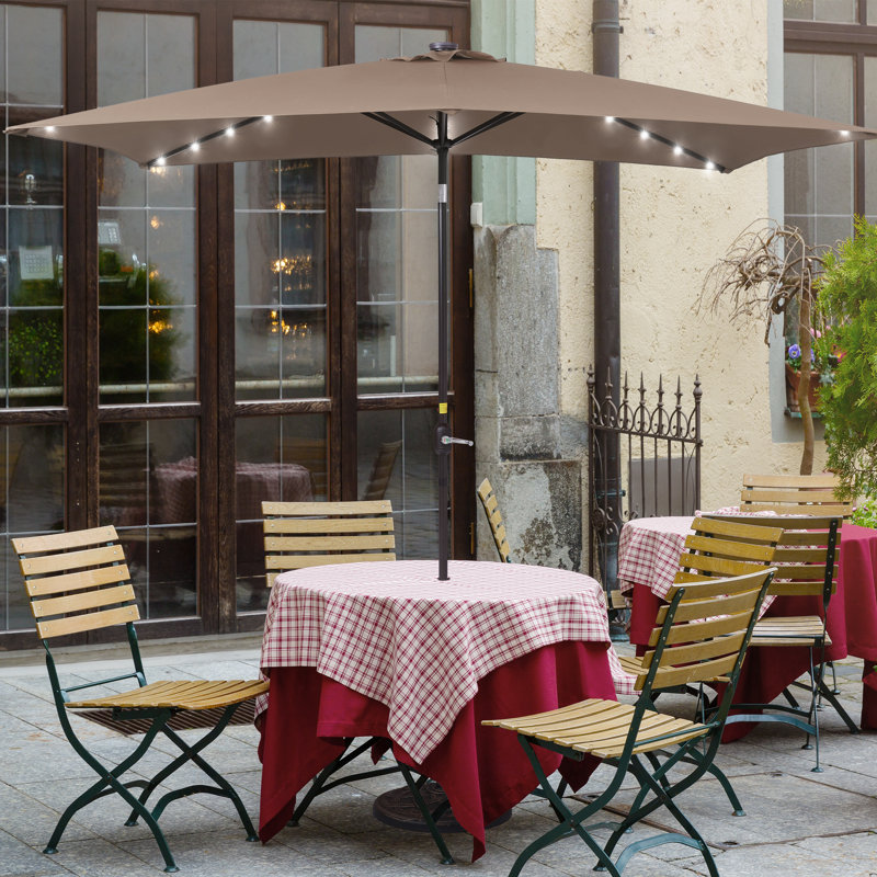 Parasol de marché rectangulaire 120 po x 78 po Kanila, Taupe