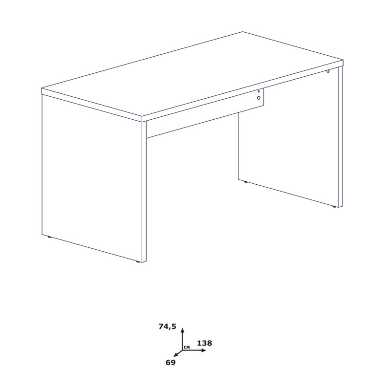 Disegno Writing Desk, 74.5cm H x 138cm W x 69cm D