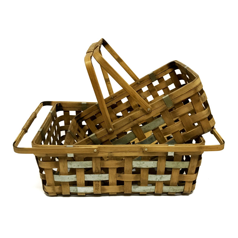 Gracie Oaks Wicker Decorative Basket