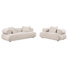 Ensemble canapé et fauteuil d'appoint Eskola 2 pièces en chenille ivoire