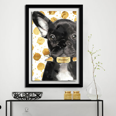 «Blessed Frenchie», reproduction d'art sur toile encadrée