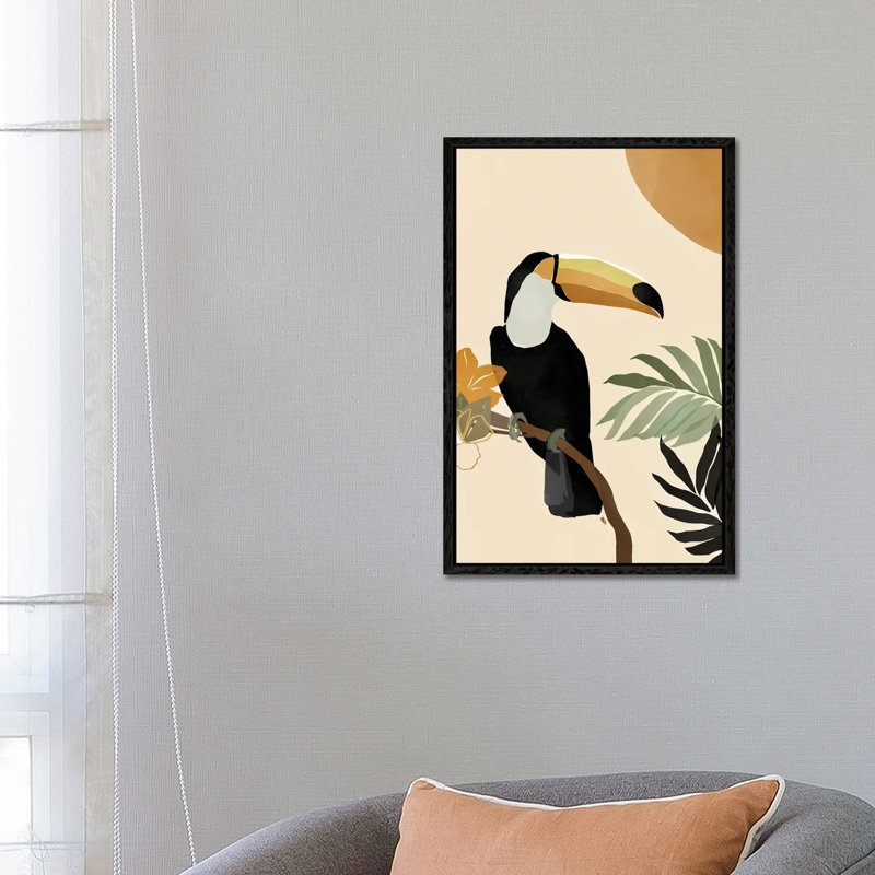 Toucan by Bria Nicole - Print on Canvas, Black Framed Canvas, 66.04 cm H x 45.72 cm W