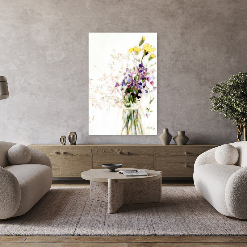 Art contemporain contemporain abstrait délicat, H 48 po x l 32 po