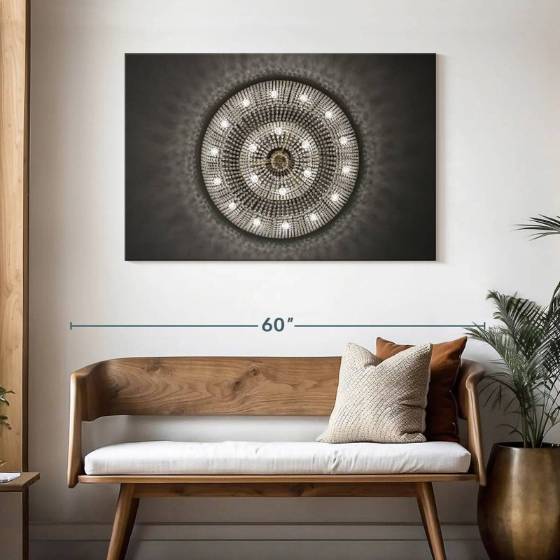 Lustre sous le cristal Kerner, H 30 po x l 45 po