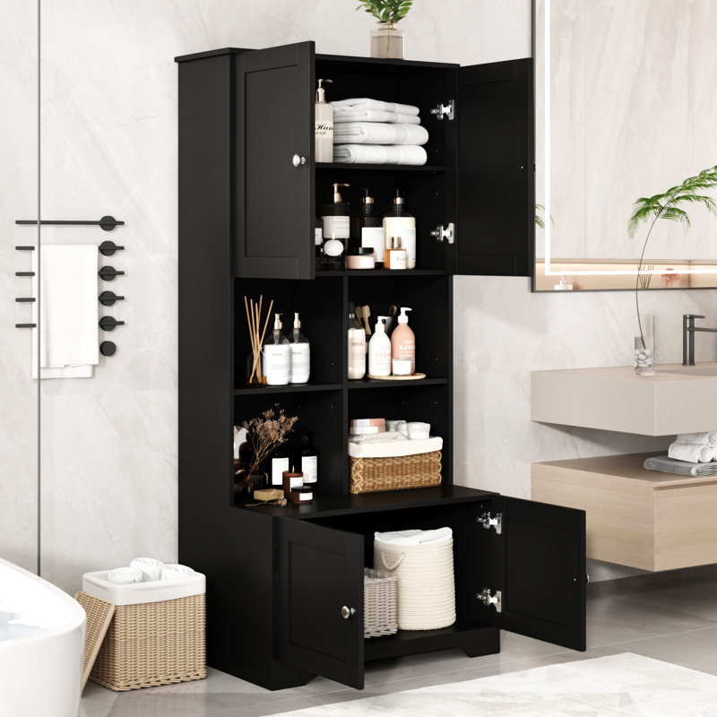 Tall And Wide Bathroom Floor Storage Cabinet