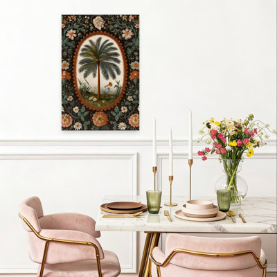 «Vintage Palm Tree Portrait III Classic Delicate Elegant Butterfly Palm Tree Nature Tropical», reproduction d'art murale
