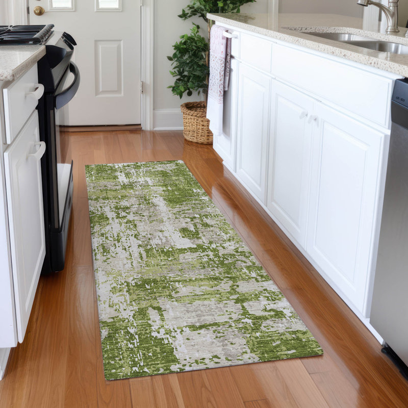 Premium Machine Washable Mayfield AMF1008 Abstract Rug, Runner 2'3" x 7'6"