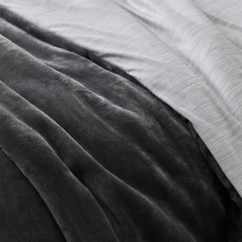 Hot and Cold Coma Inducer All Season Oversized Comforter Set, Gray, Queen Comforter + 2 Standard Shams