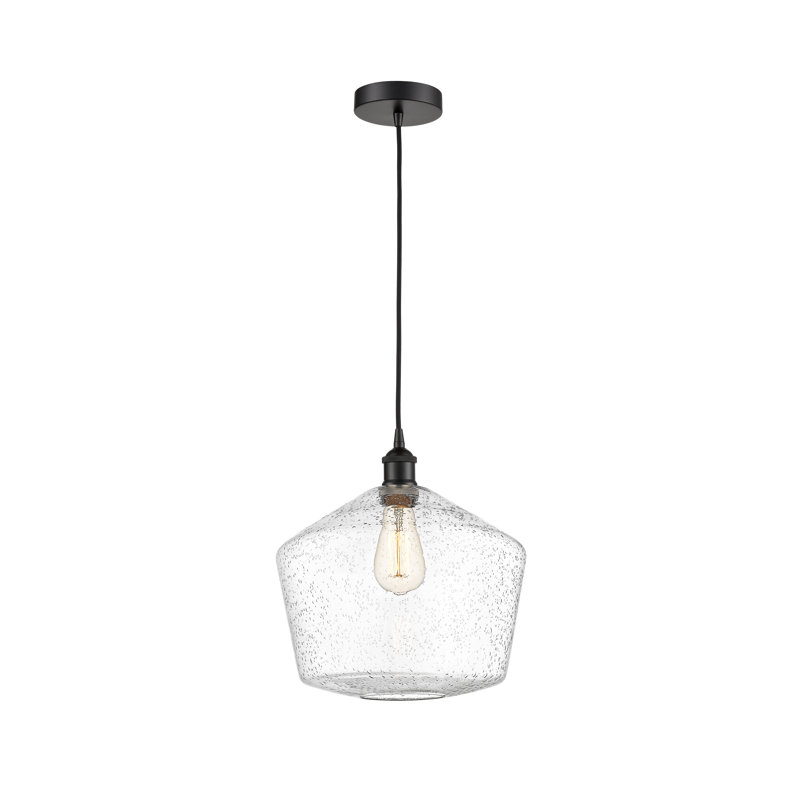 Luminaire suspendu simple à 1 lumière Gabbie, Noir mat