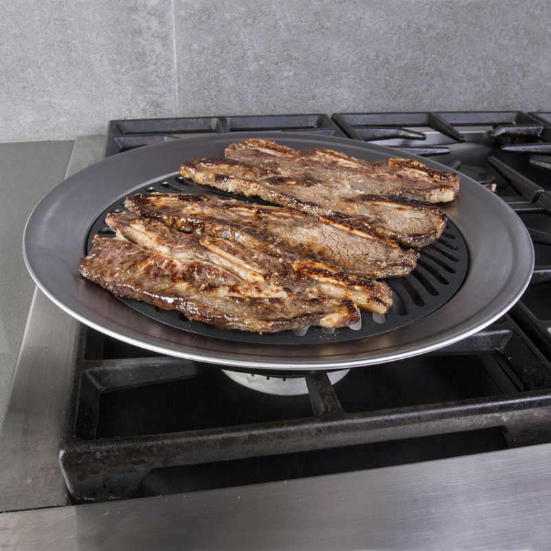 On Glass Top Cast Iron Grill Pan On Electric Stove NutriChef