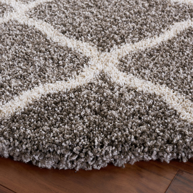 Tapis à poils longs Darrol Hudson, Rond 7 pi