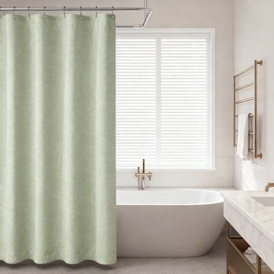 Ensemble de rideau de douche robuste en faux tissu de salle de bain en tissu imperméable avec crochets en métal Ourlet lesté de style hôtel pour baignoire