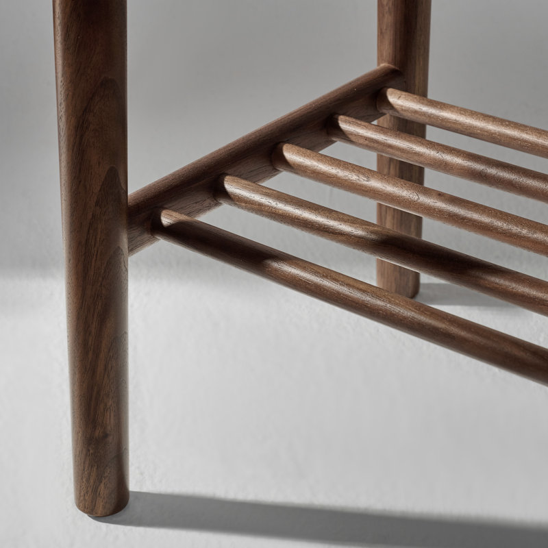 Banc à chaussures en noyer noir, 31.5", Velours côtelé vert
