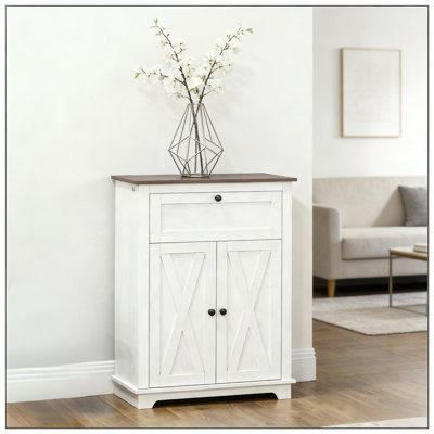 Modern Farmhouse Style Sideboard Storage Cabinet with Adjustable Shelves and Anti-Tipping Safety for Versatile Home Organization