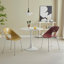 Table ronde blanche, table de salle à manger moderne, plateau en panneau de fibres à densité moyenne et table tulipe ronde en acier, table basse de style Mid-Century pour salon 24 pouces, table de salle à manger ovale-678985750-689675677