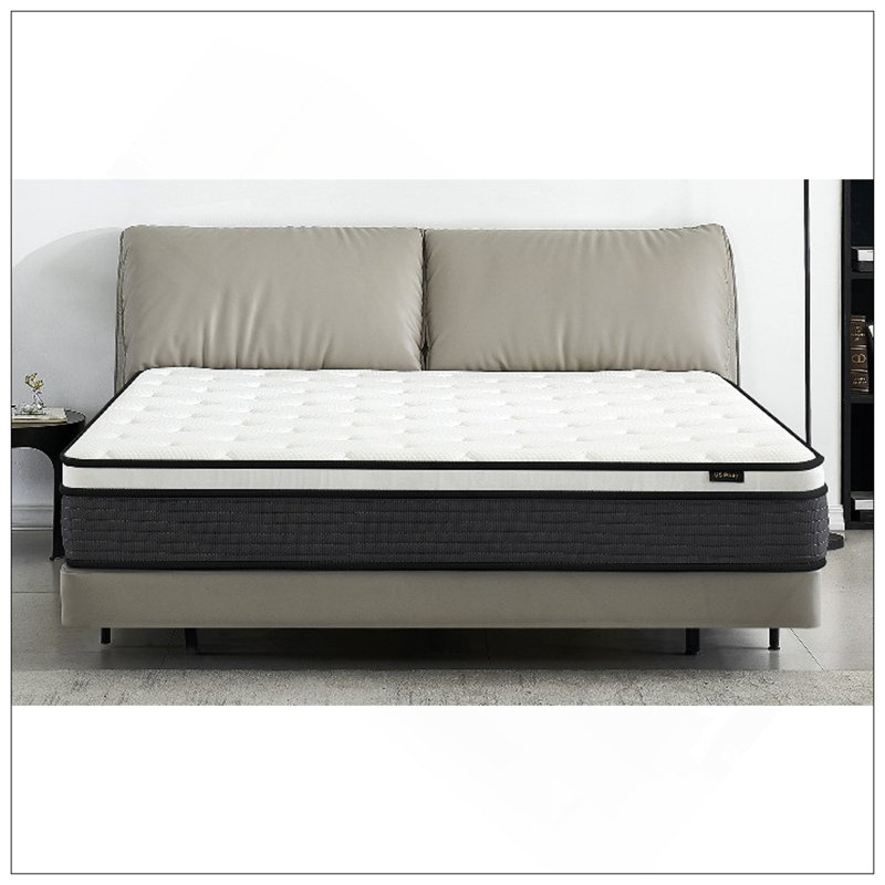 Matelas hybride à plateau-coussin de 10 pouces dans une boîte avec un design respirant et hypoallergénique, mi-ferme pour un soutien lombaire