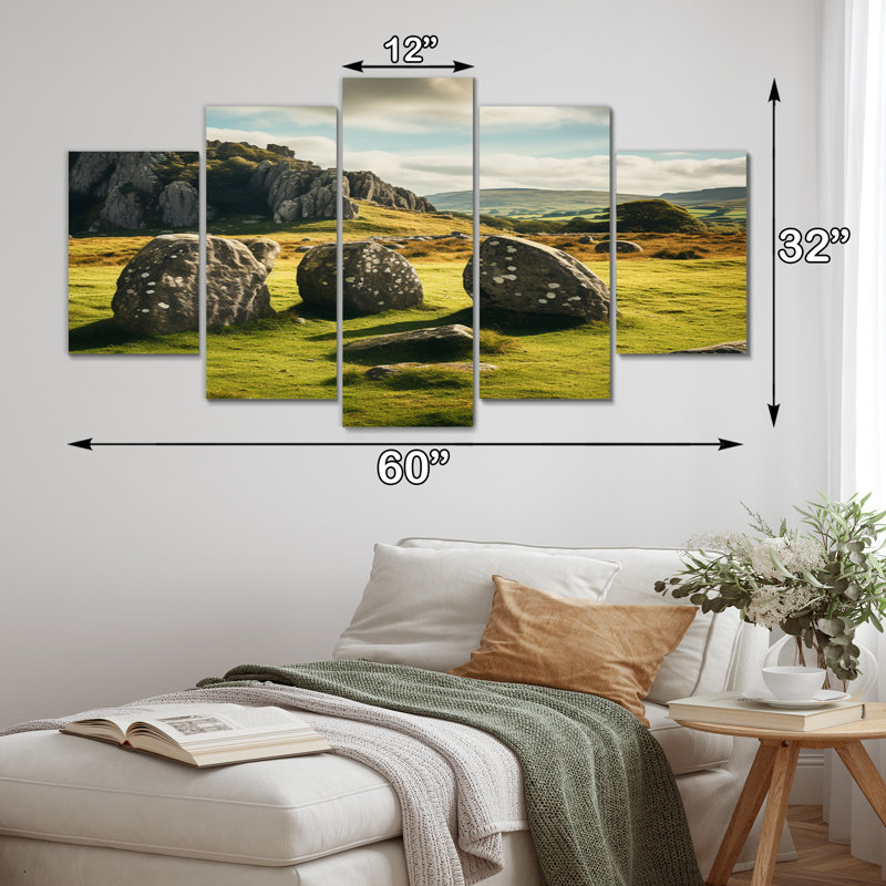 Brunell - Irlande, art mural sur toile - 5 panneaux