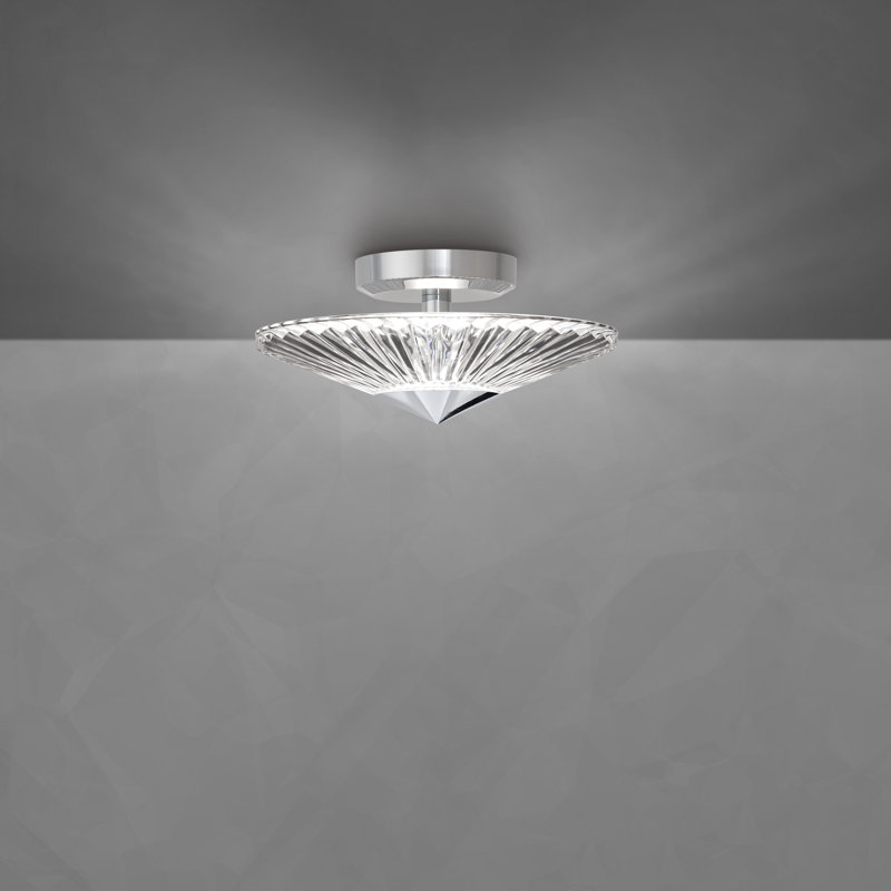 Origami 1 - Light LED Semi Flush Mount, Aged Brass, 5.5" H x 12" W x 12" D