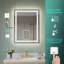 Miroir de salle de bain mural 24 po x l 32 po avec interrupteur tactile, mémoire et antibuée