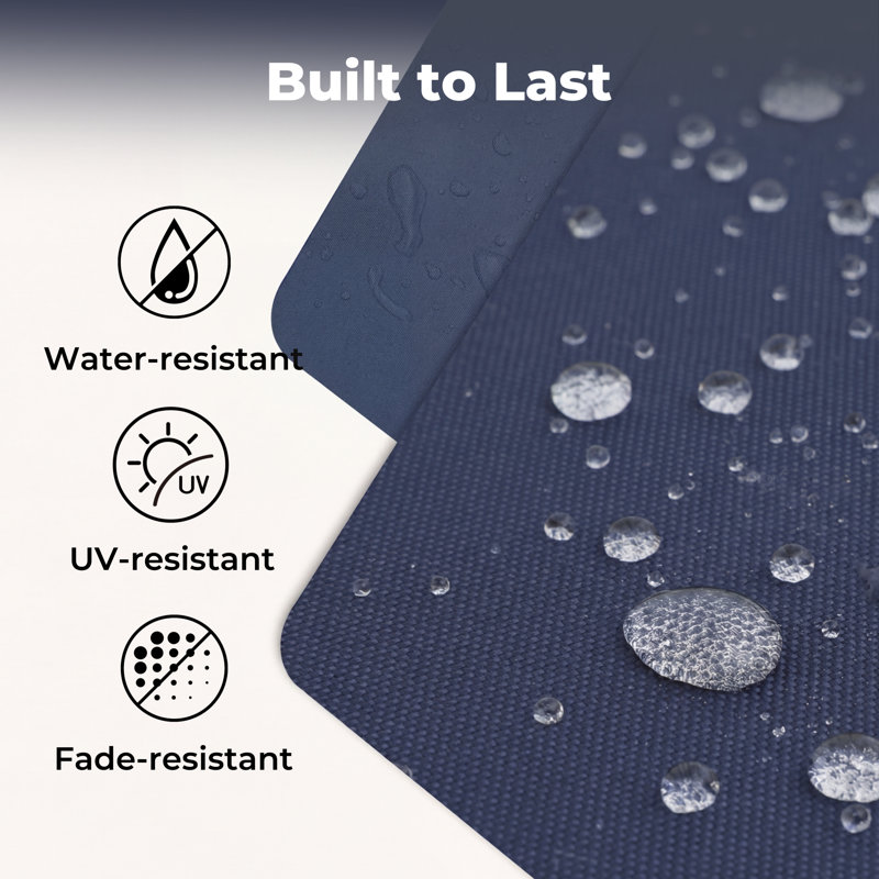 24" x 24" x 5" Outdoor Deep Seat Cushion, Waterproof, High Resilience Foam, Patio Furniture Replacement, 1, Navy Blue