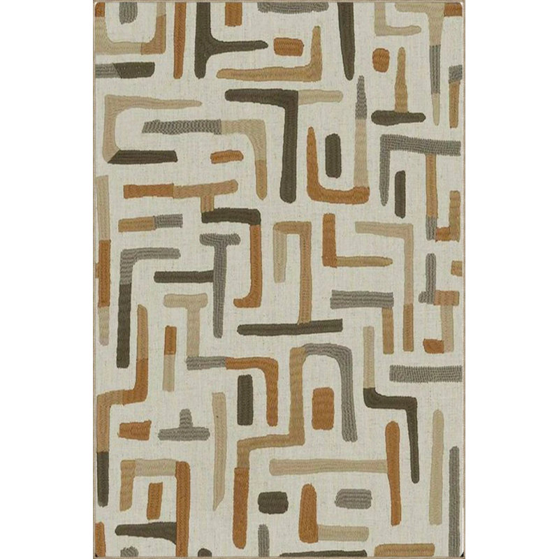 Tapis décoratif rayé et tapis lavable Bumareng, Rond 4 pi