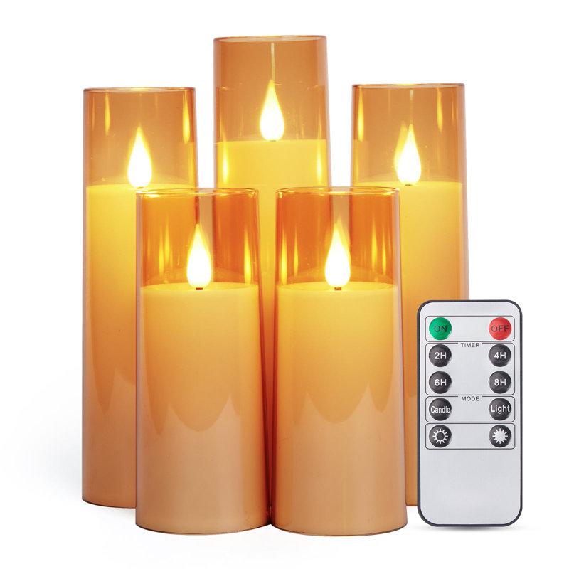 5 Pcs 3D Wick LED Candles