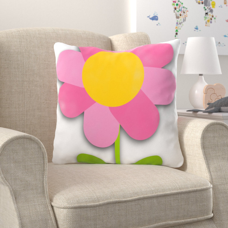 Coussin décoratif fleur Bushnell, Microsuède, Intérieur