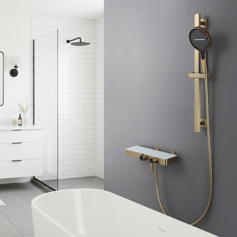 Ensemble de douche thermostatique moderne et moderne Ensemble de douche à deux fonctions pour robinet d'eau chaude et froide