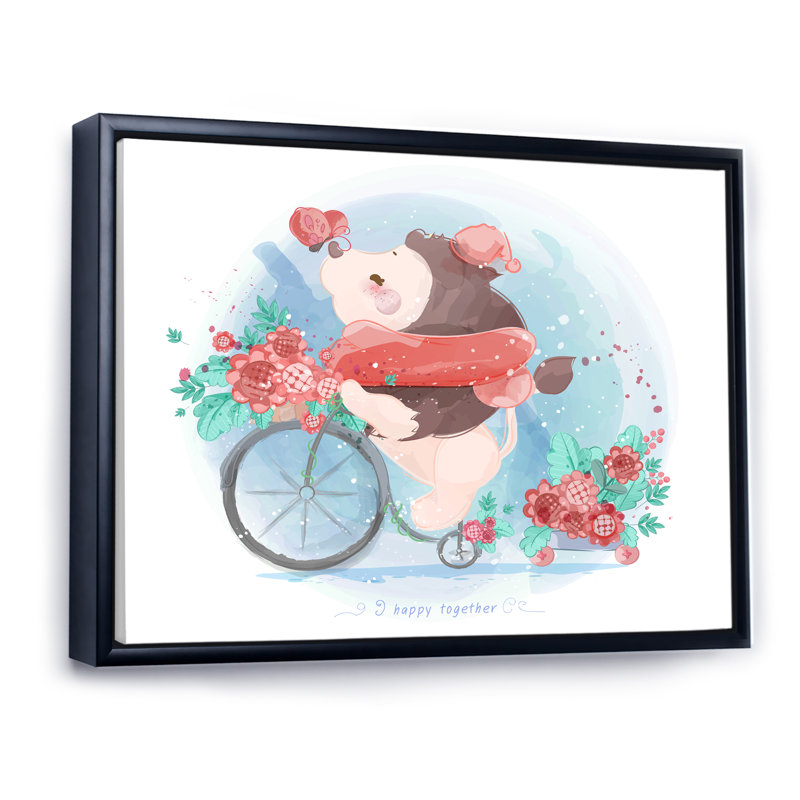 «Cute Parade Doodle Animal», reproduction sur toile, H 12 po x l 20 po x P 1 po, Cadre flottant noir