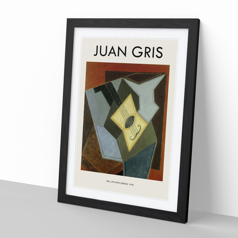 Guitar Vol.1 by Juan Gris - Single Picture Frame Print, Black Framed, 65cm H x 48cm W x 2cm D