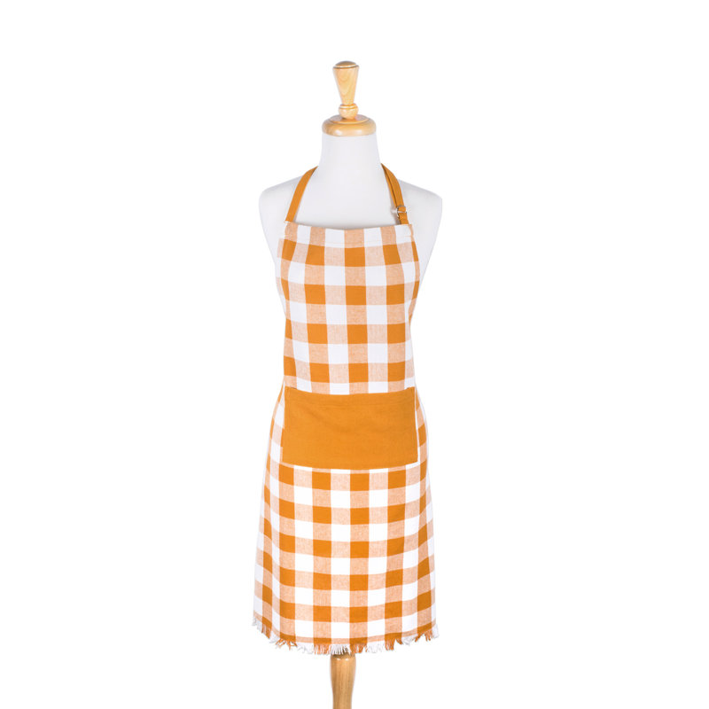 Laszlo Plaid Cotton Bib Apron, Pumpkin Spice