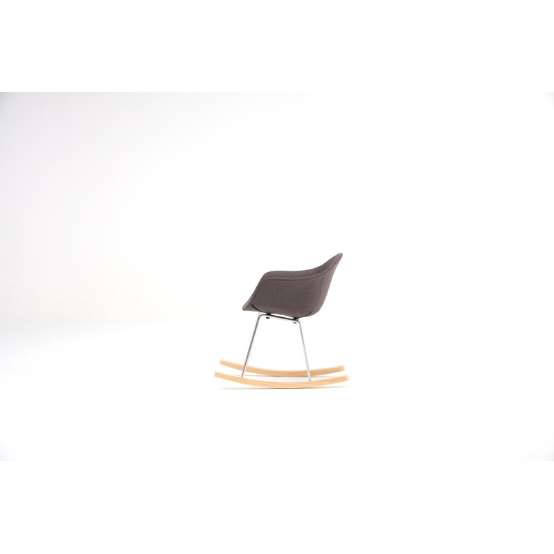 Chaise berçante TA UP, Gris foncé, Chrome naturel