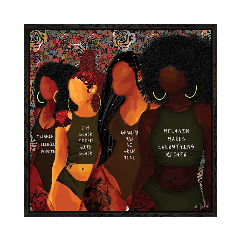 Shades by Faith With An E - Print on Canvas, Black Framed/Gallery Wrapped, 45.72cm H x 45.72cm W x 3.81cm D