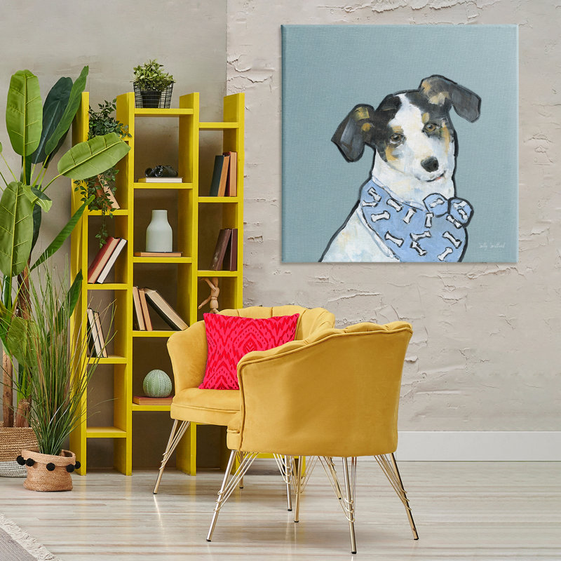 «Dog with Bone Bandana», art mural par Sally Swatland, H 36 po x l 36 po