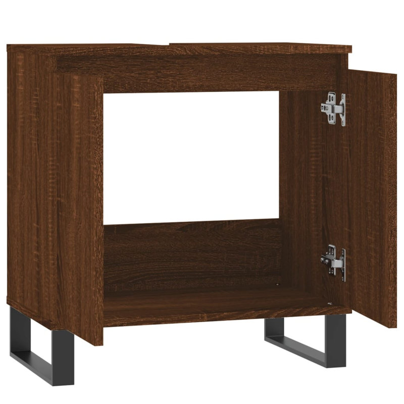 Mariapaula Floor Mounted Bathroom Cabinet, Brown Oak