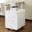 3 Drawer Mobile File Cabinet Under Desk Office,Simple Style Versatile Storage Cabinet For Legal/Letter/A4 Files, 5 Wheel Design Anti-Tilting Cold Rolled Steel Waterproof Moisture-Proof-1093776394