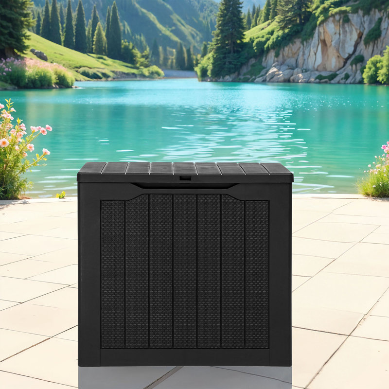 Boîte de rangement verrouillable en résine résistante à l'eau 30 gallons