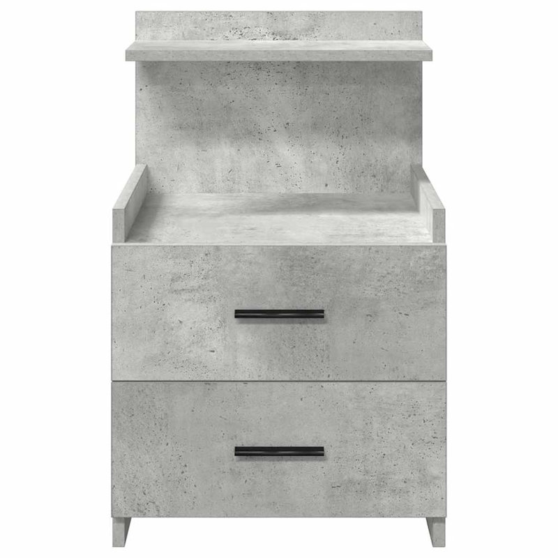 Bedside Cabinet With 2 Drawers 40X36.5X62 Cm, 1, Concrete Grey