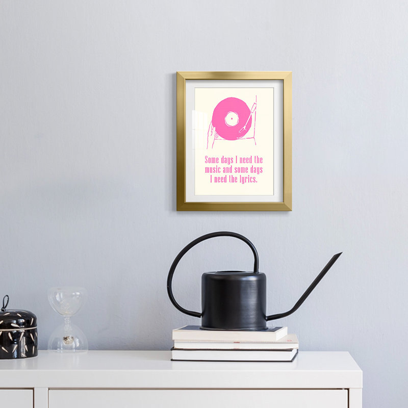 Sweet Melody II -Framed Print, 28.5" H x 20.5" W, Gold