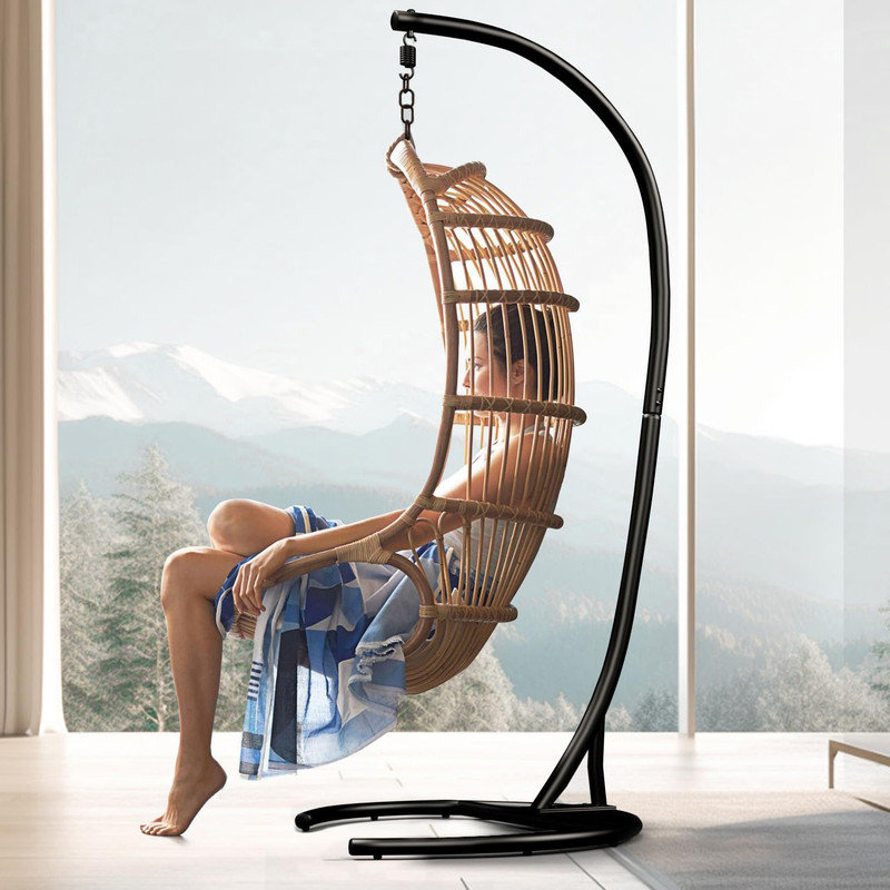 Patio Furniture Hanging Egg Chair With Cup Holder Heavy Duty